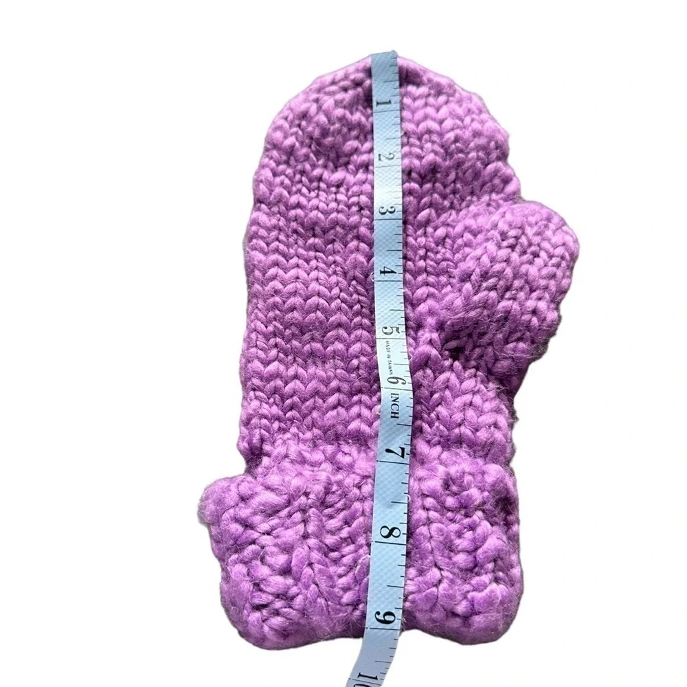 Hand Knit Chunky Purple Mittens